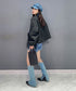 Denim Corset Tulle Layered Jacket
